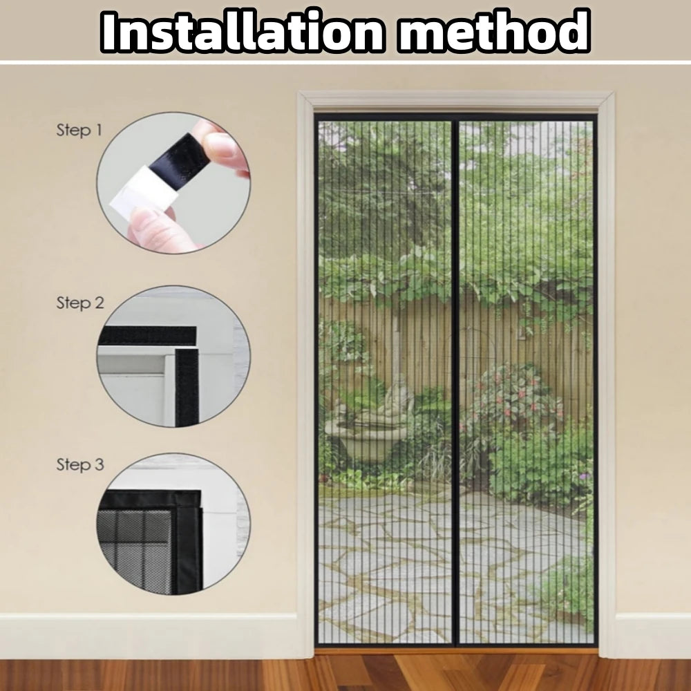 Magnetic Bug-Free Mesh Screen Door