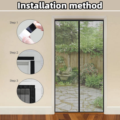 Magnetic Bug-Free Mesh Screen Door