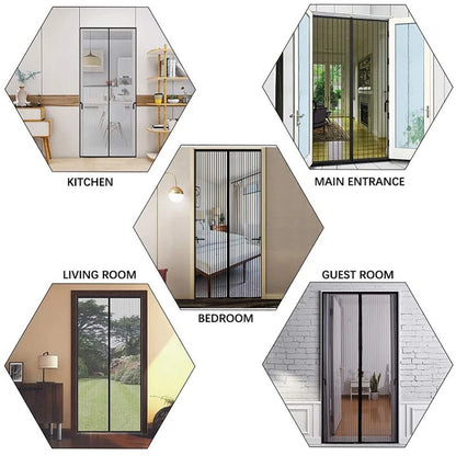 Magnetic Bug-Free Mesh Screen Door